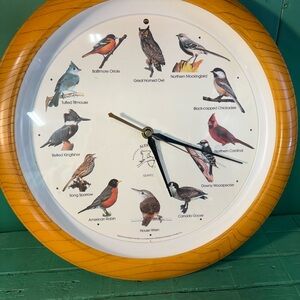 Nature-Inspired Bird Wall Clock - Brown and White